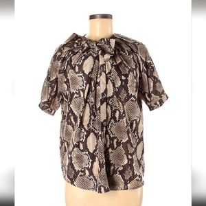 Love Moschino snake print brown blouse sz 8